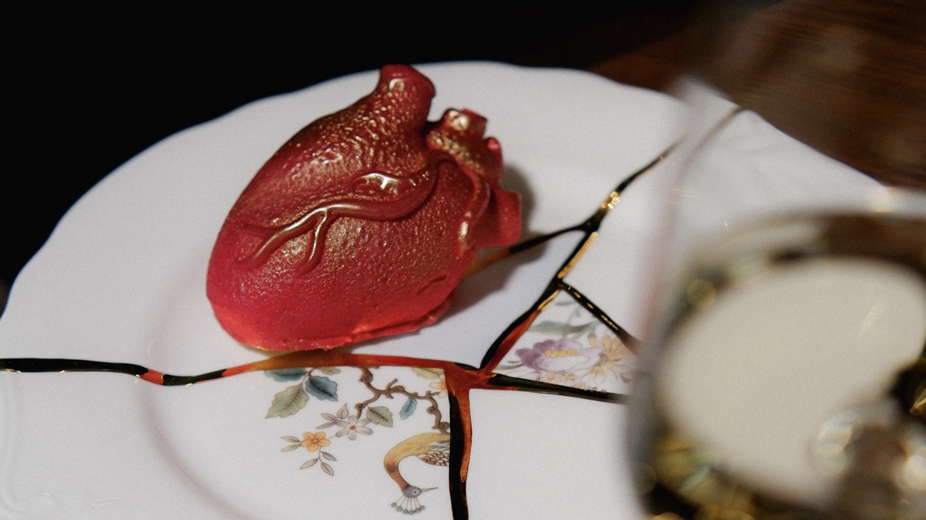 Silk Heart — Unique dessert by Chef Kira Ageeva at Lambic × Milan: Taste of hope and a gift from Seletti!